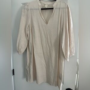 H&M Beige Linen Tunic Dress NWOT